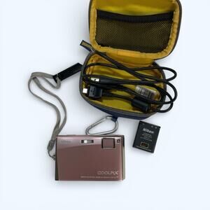 Nikon Coolpix S60 Pink 10MP 5x Zoom Touch Screen w/ Battery,Cable, SD, Case